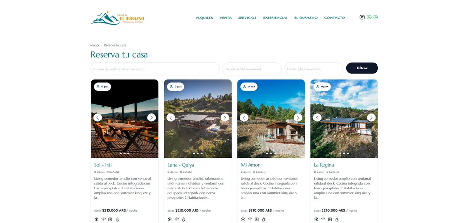 Vista de Casas en El Durazno