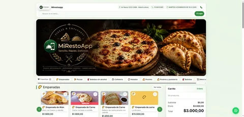 Vista pública de MiRestoApp