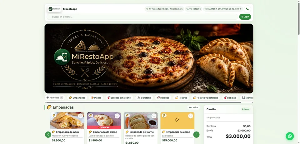 Vista de MiRestoApp