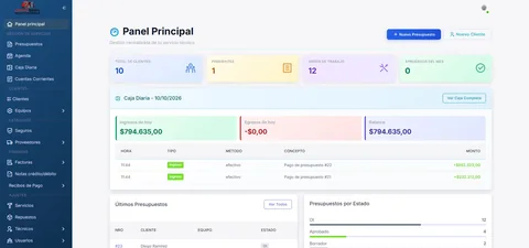Vista de Reeixit One · Sistema de service